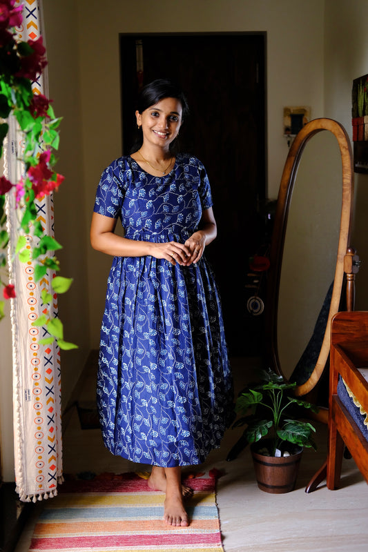 Kayal - Dark Blue Midi Nighty