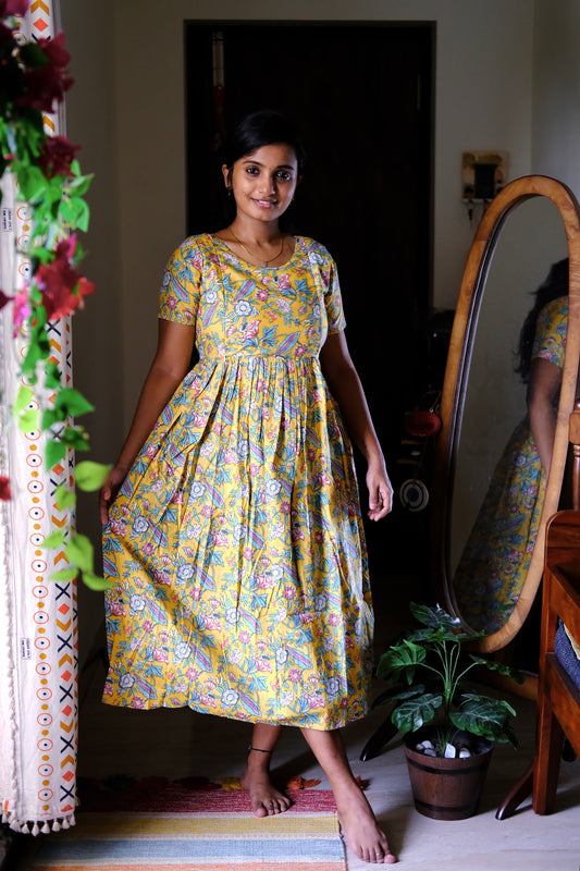 Kayal - Yellow Midi Nighty