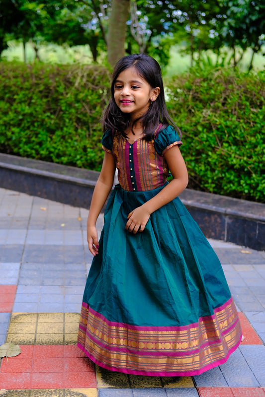 Maangalya - Green Kids Maxi Dress