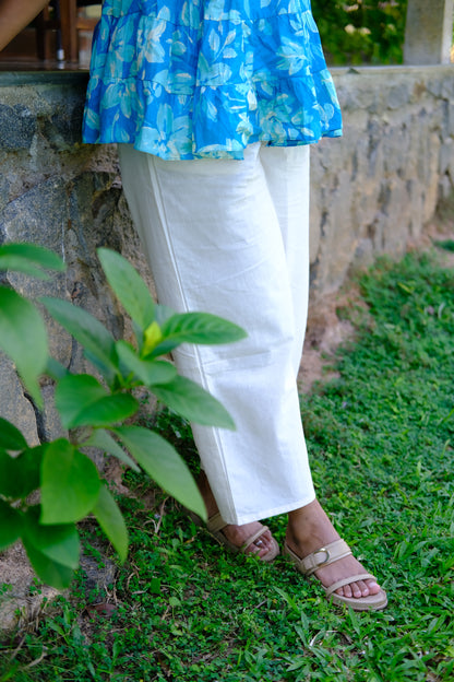 Aarna - Blue Floral Peplum Top