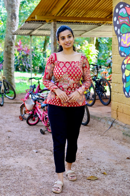 Alia - Red Corset Back Short Top