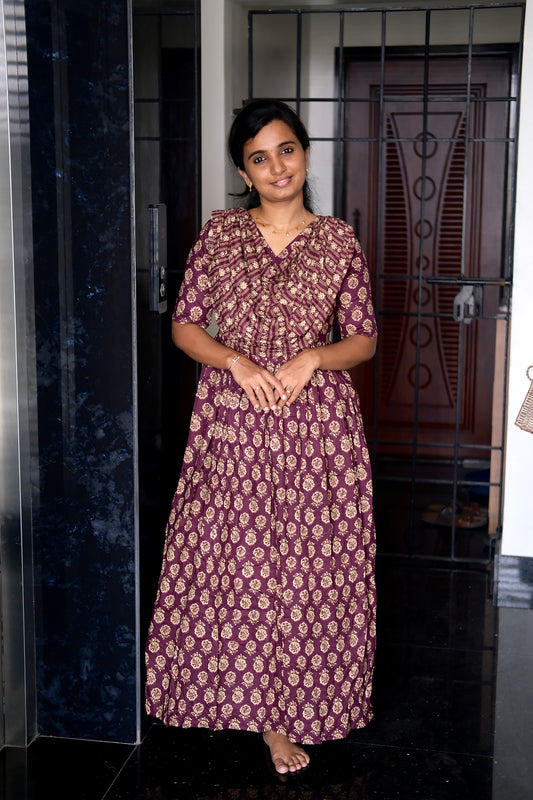 Kaveri - Brown Maxi Nighty
