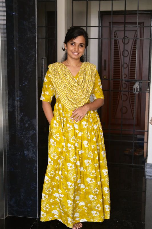 Kaveri - Mustard Maxi Nighty