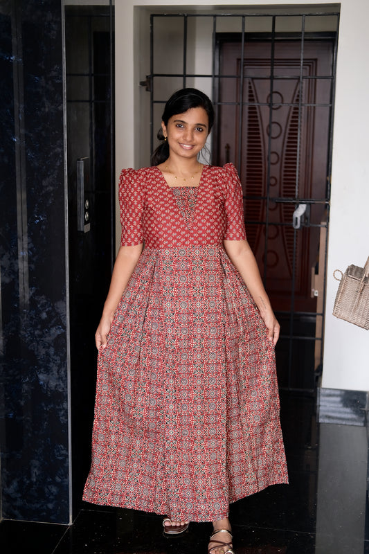 Nisha - Maroon Maxi Nighty