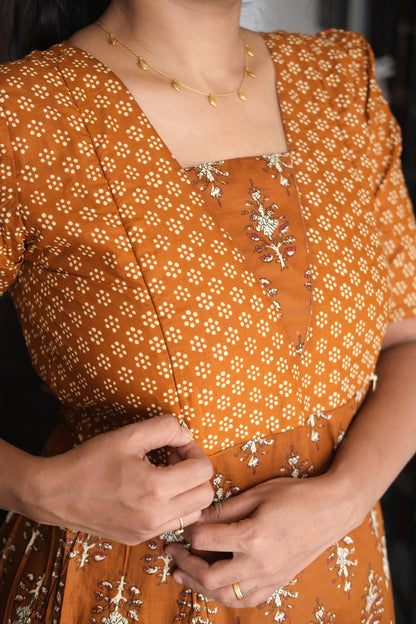 Nisha - Golden Mustard Maxi Nighty