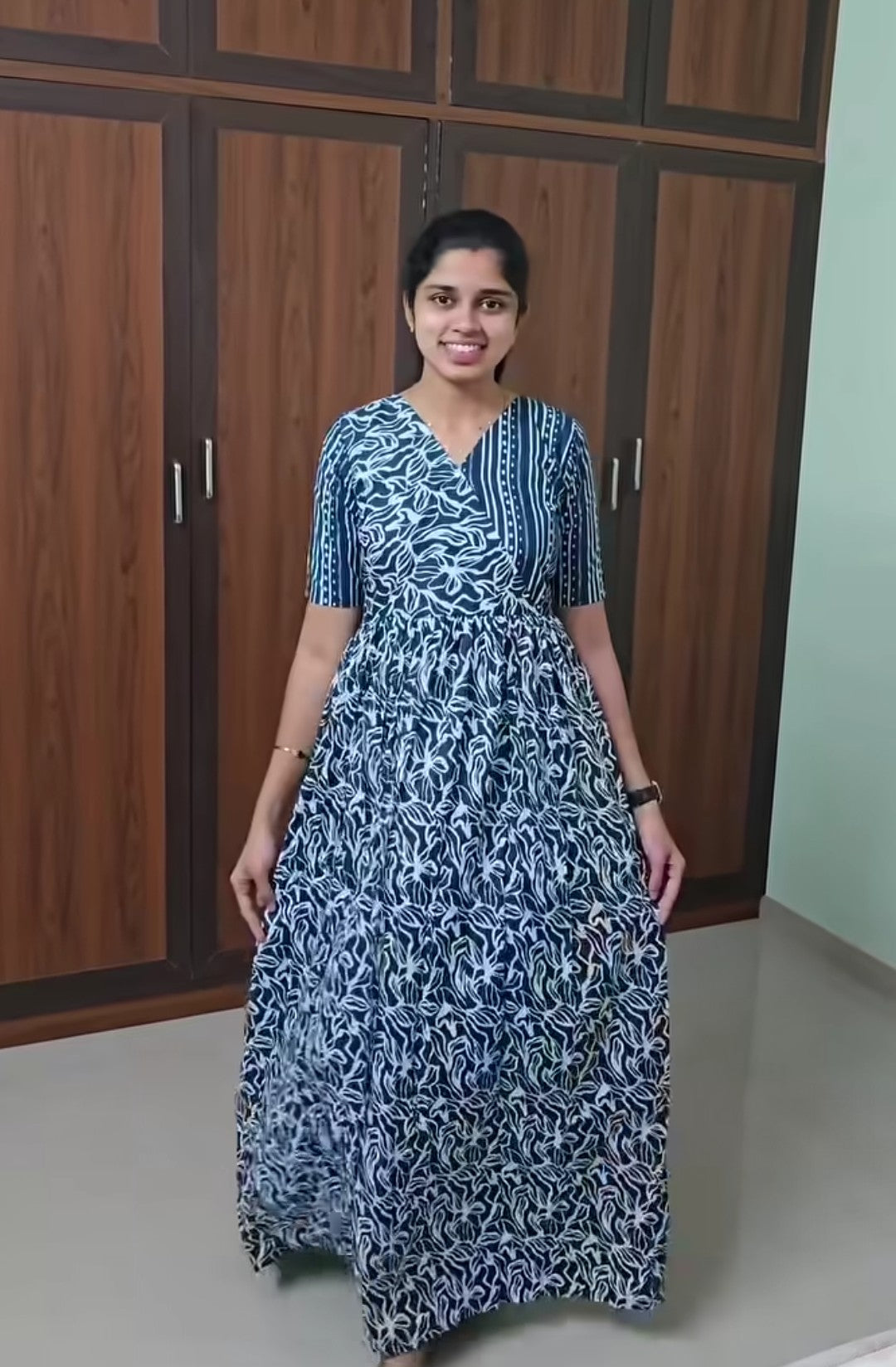 Malar -  Dark Blue Zipless Maxi Nighty