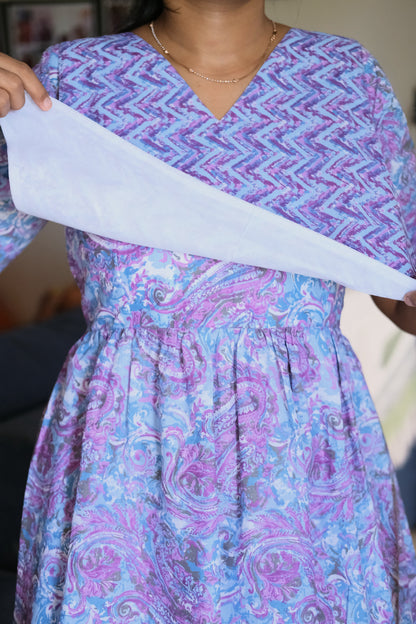 Kuyili feeding nighty showing nursing flap detail