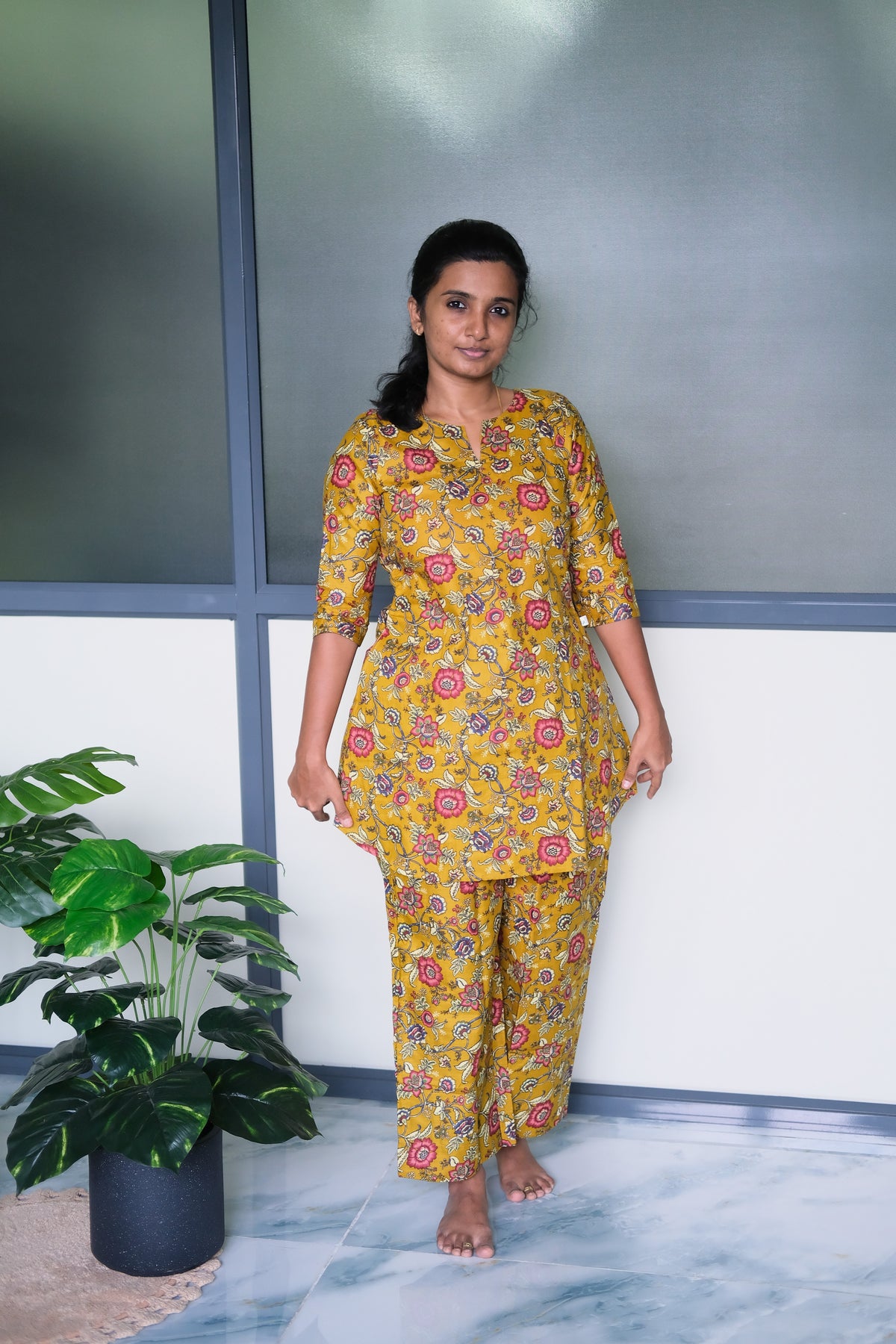 A-line top and pants set from Mullai Nightwear in breathable cotton